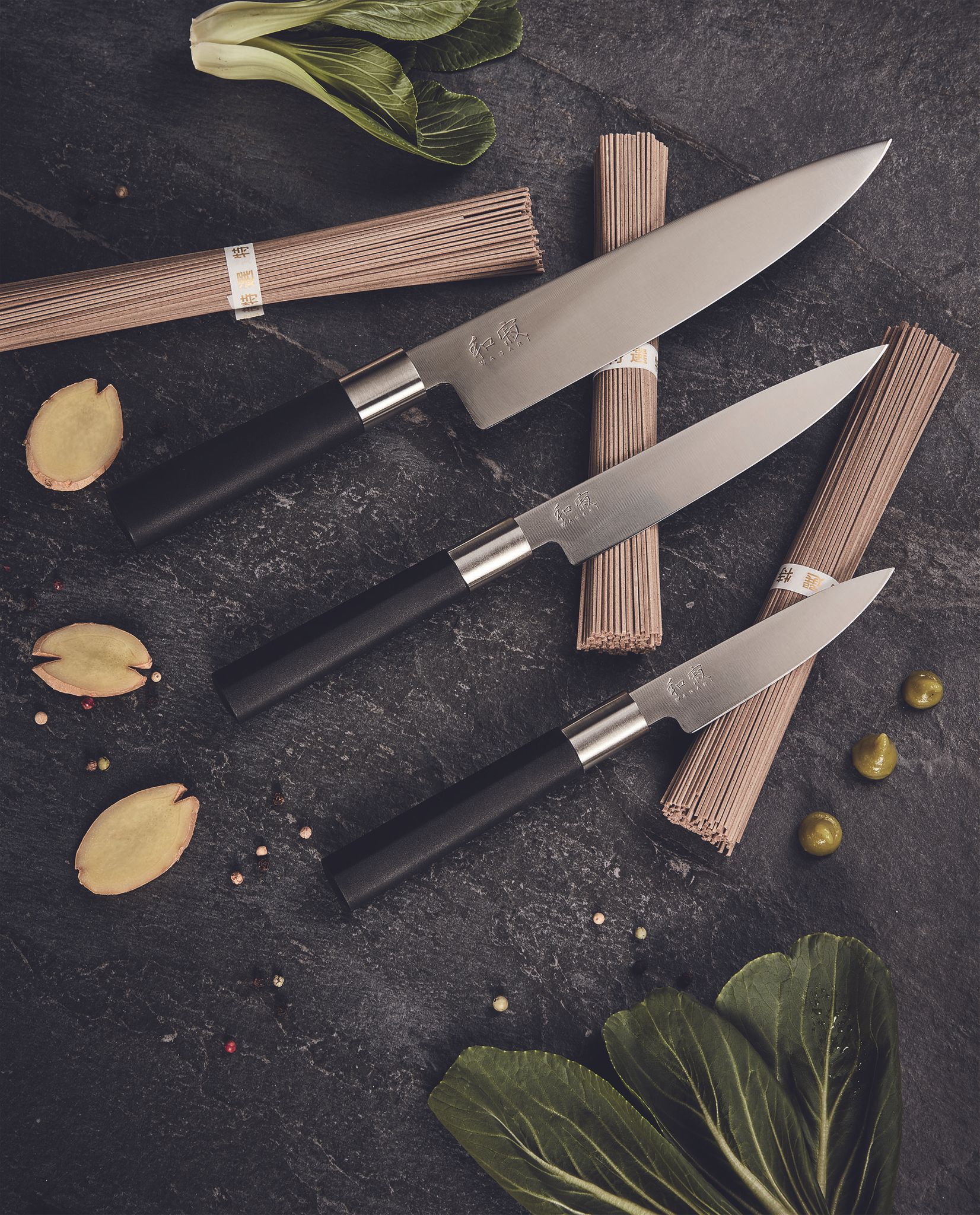 KAI Wasabi Black Messer Set 67-W18